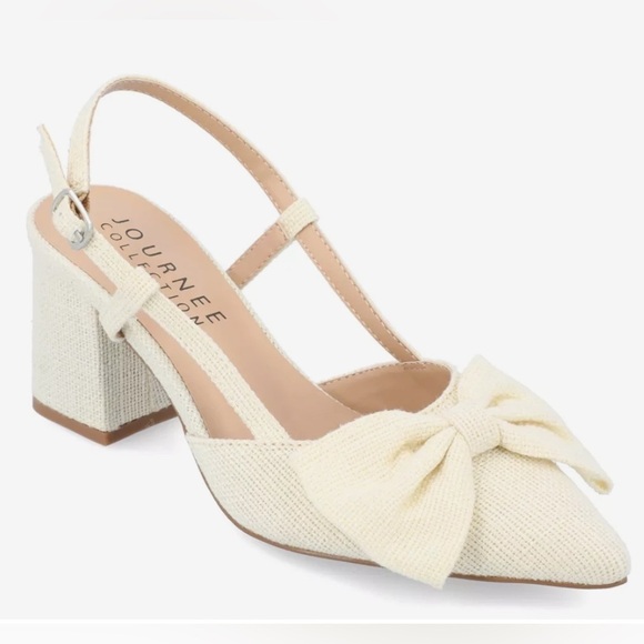 Journee Collection Shoes - Journee Collection Tailynn Pump Slingback Block Heel Shoes Size 9 WD Wide NIB